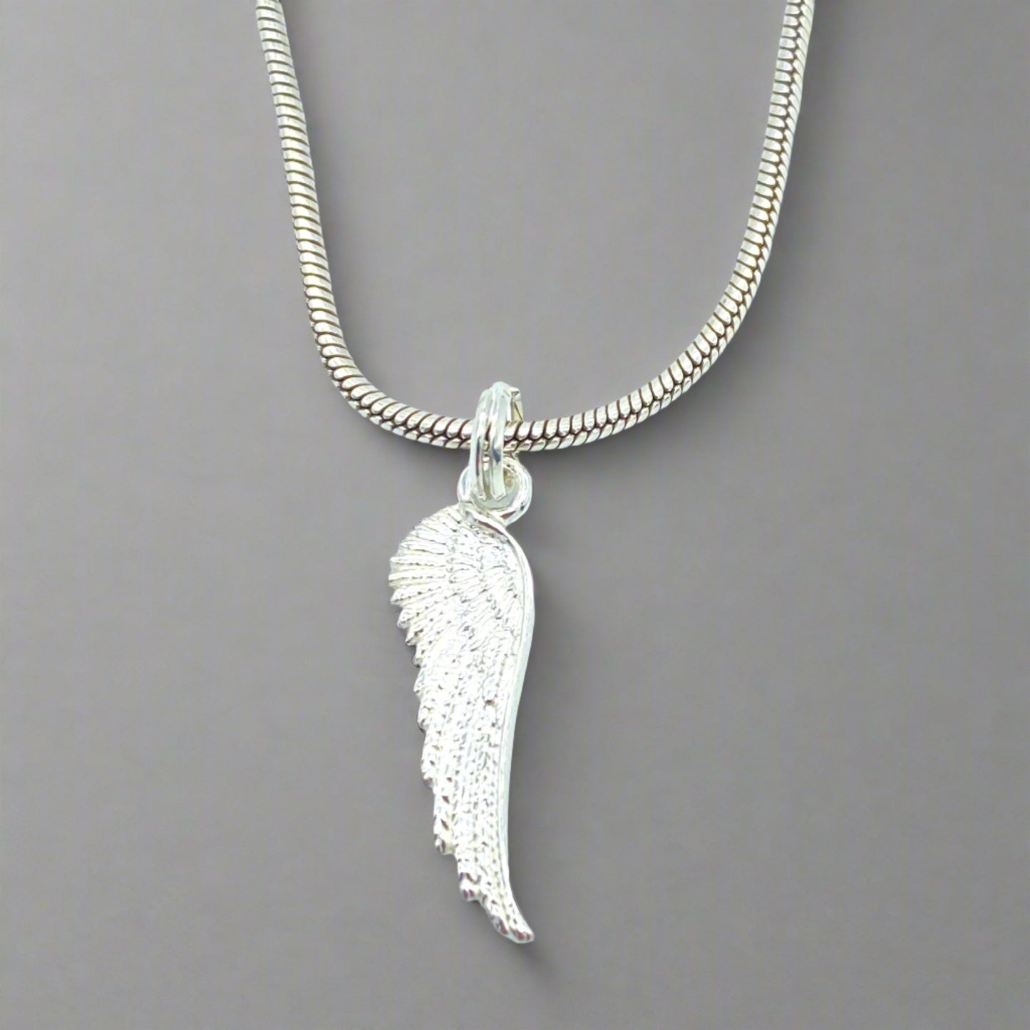 Sterling Silver Necklace with Angel Wing Pendant by My Silver Wish