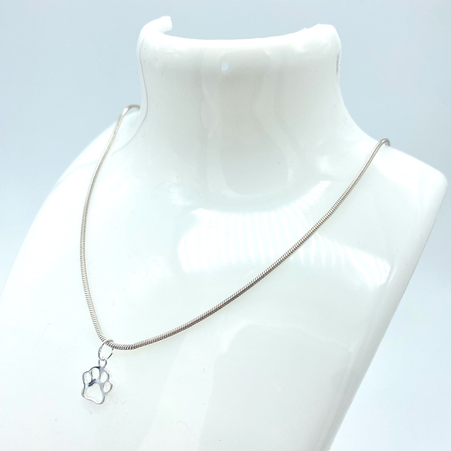 Sterling Silver Necklace with Cat Paw Pendant by My Silver Wish