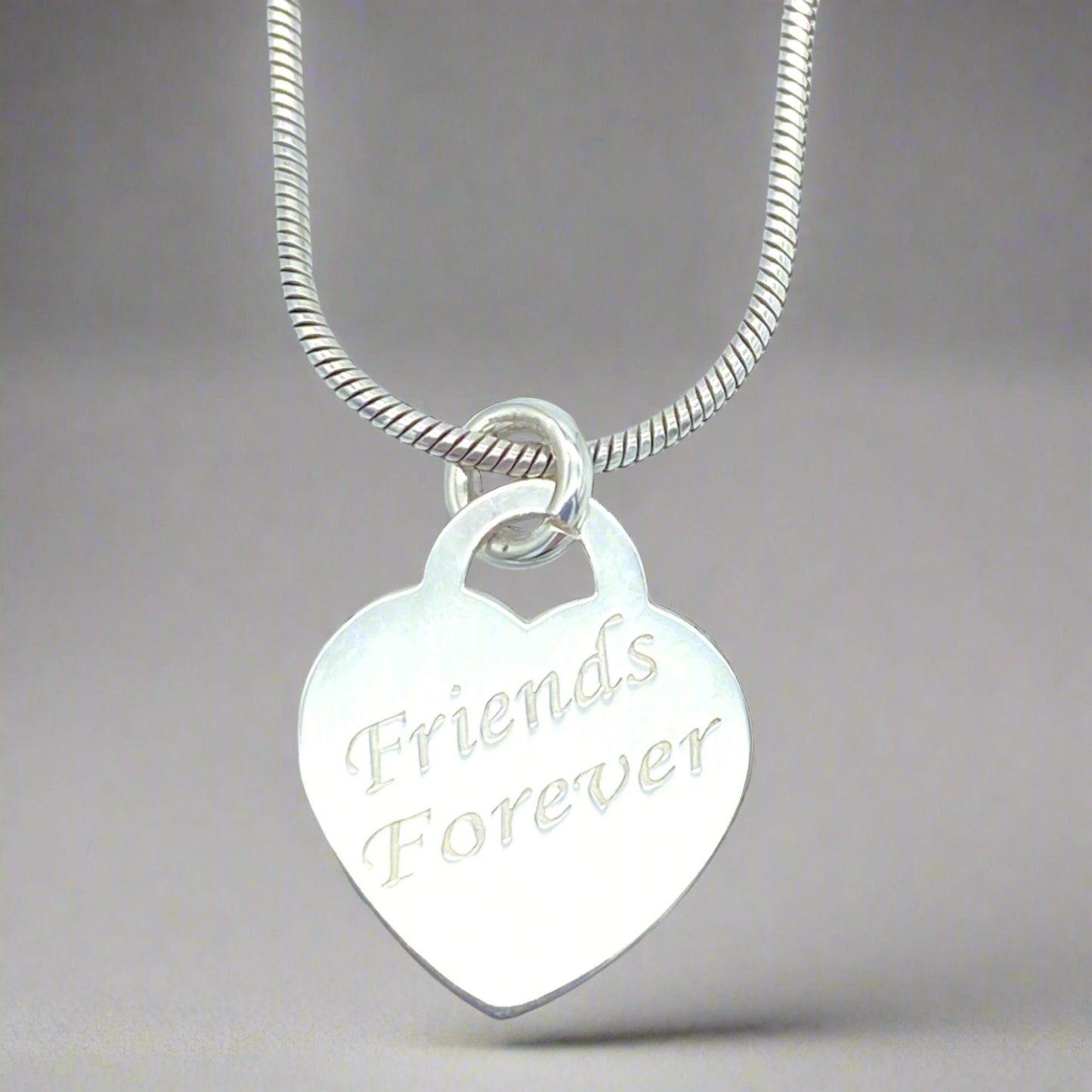 Sterling Silver Necklace with "Friends Forever" Pendant by My Silver Wish