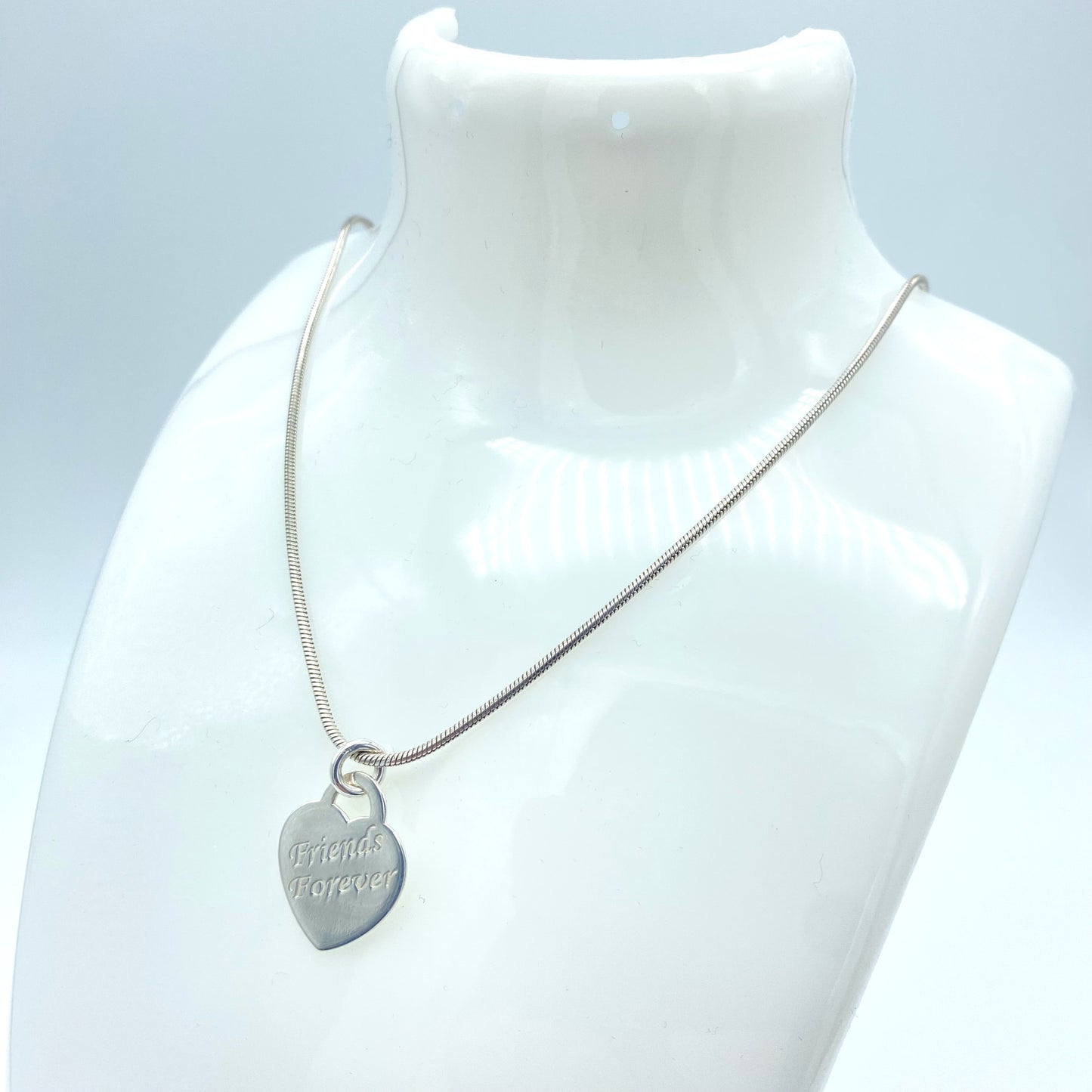 Sterling Silver Necklace with "Friends Forever" Pendant by My Silver Wish