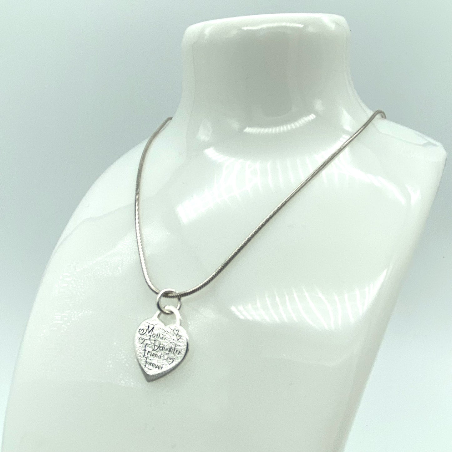 Sterling Silver Necklace with "Mother Daughter" Pendant by My Silver Wish