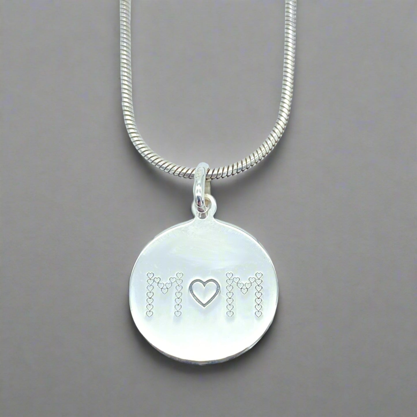 Rear of Sterling Silver Necklace with "A Mother's Love is Like No Other" Pendant by My Silver Wish
