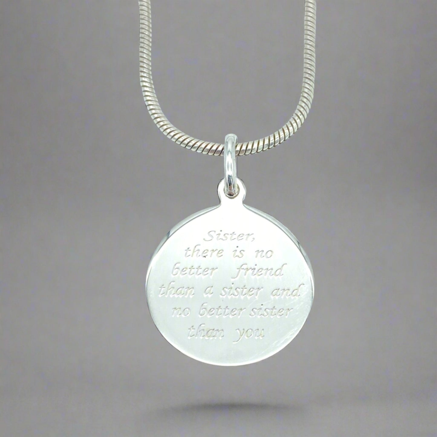 Sterling Silver Necklace with Sister Pendant by My Silver Wish