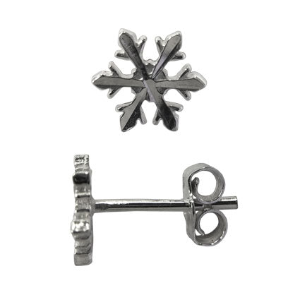 Snowflake charm sterling silver hand-made women's stacking bracelet and earring gift set