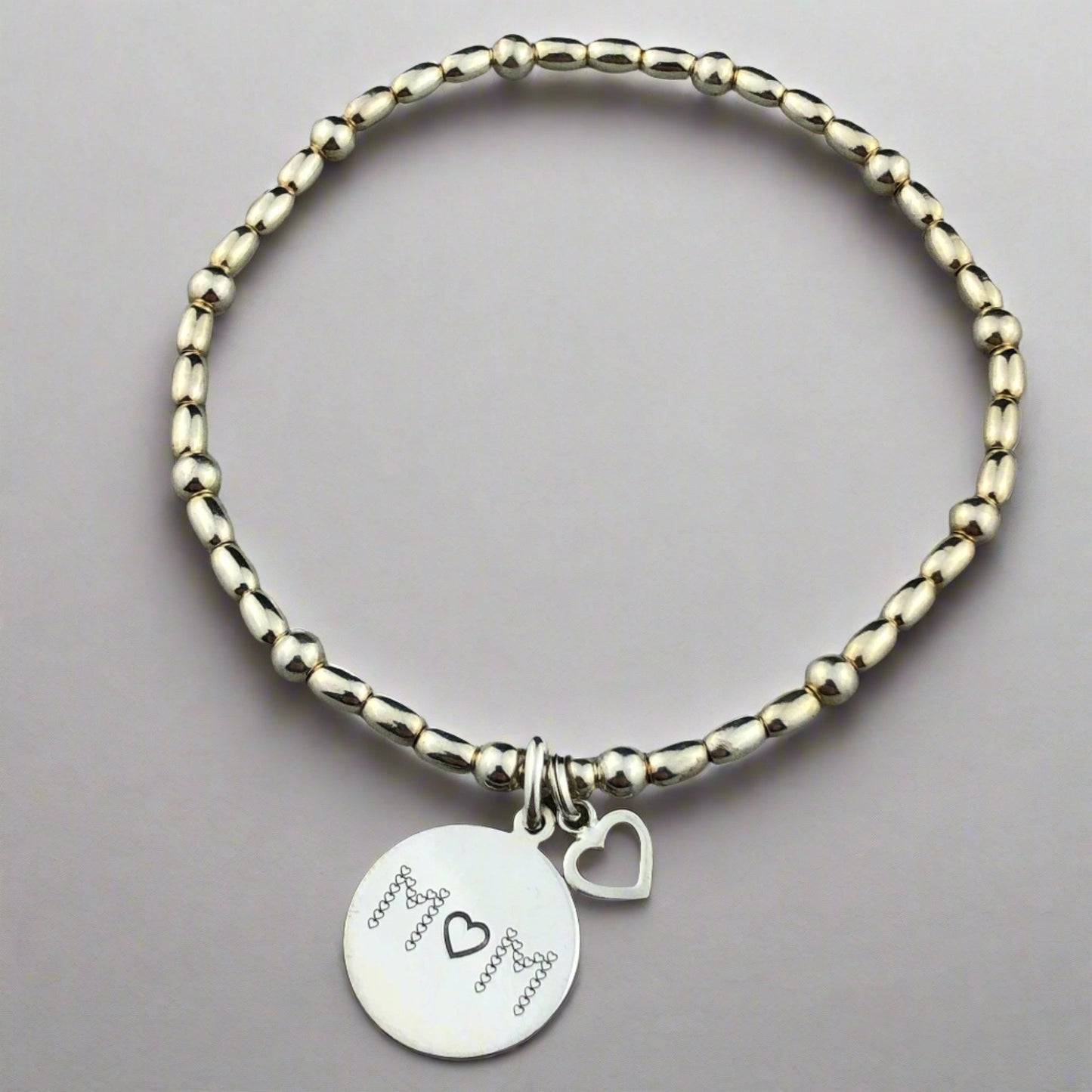 "Mum" sterling silver hand-made women's stacking charm bracelet by My Silver Wish