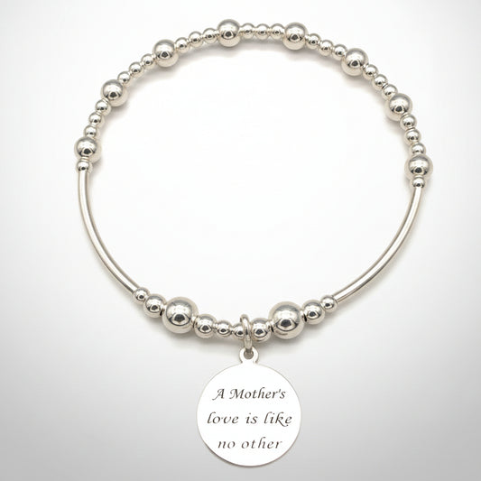 "Mother's love is like no other" sterling silver women's charm bracelet by My Silver Wish