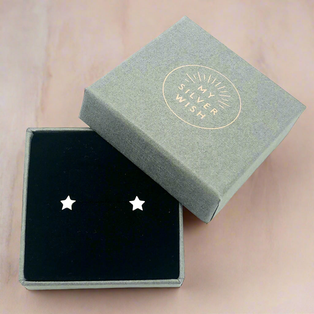 Star Sterling Silver Stud Earrings by My Silver Wish