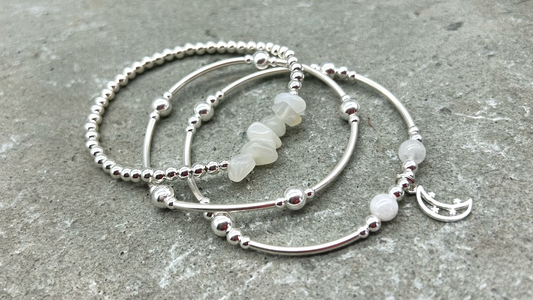 Moonstone and Sterling Silver Bracelets by My Silver Wish