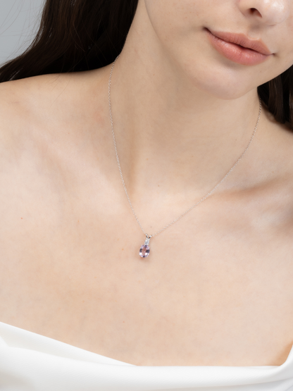 Lavender Amethyst Pendant Necklace in Sterling Silver