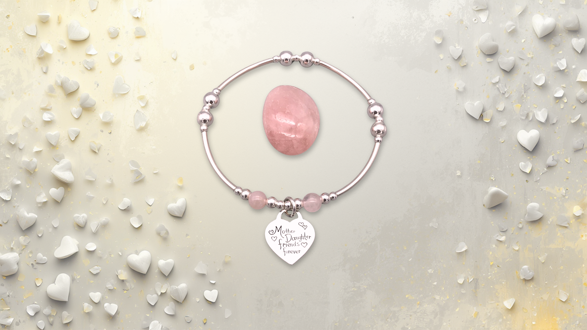 Sterling Silver and Healing Crystal Stacking Bracelet