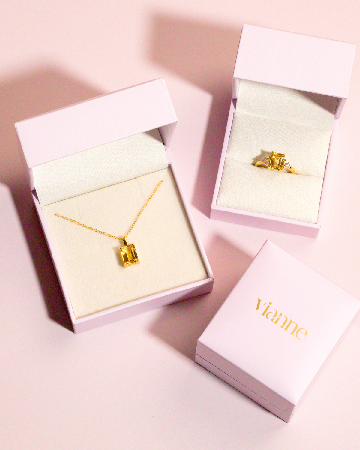 Citrine Solitaire Pendant Necklace in Sterling Silver