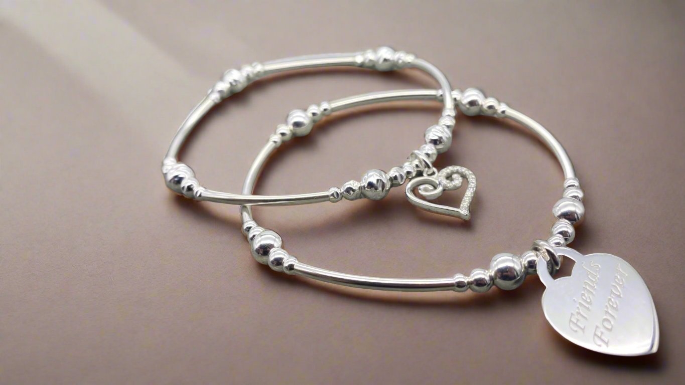 Friends Forever Sterling Silver Stacking Bracelet by My Silver Wish