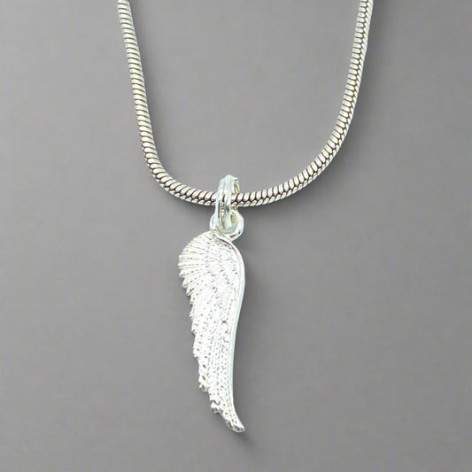 Sterling Silver Necklace with Angel Wing Pendant by My Silver Wish