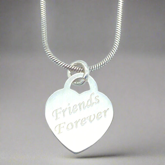 Sterling Silver Necklace with "Friends Forever" Pendant by My Silver Wish