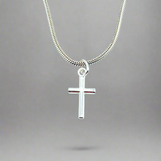 Sterling Silver Necklace with Cross Pendant by My Silver Wish