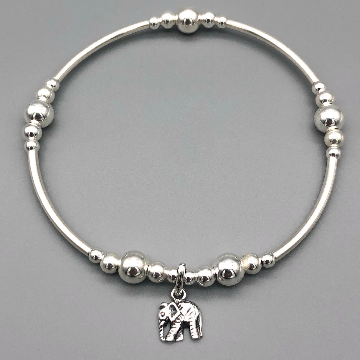 Elephant Charm Children's Sterling Silver Stacking Bracelet by My Silver Wish