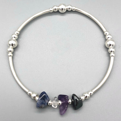 Weight loss healing crystal and sterling silver stacking bracelet by My Silver Wish