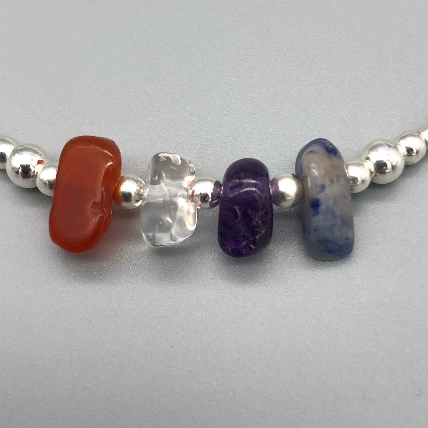 Pisces zodiac star sign women's sterling silver stacking bracelet